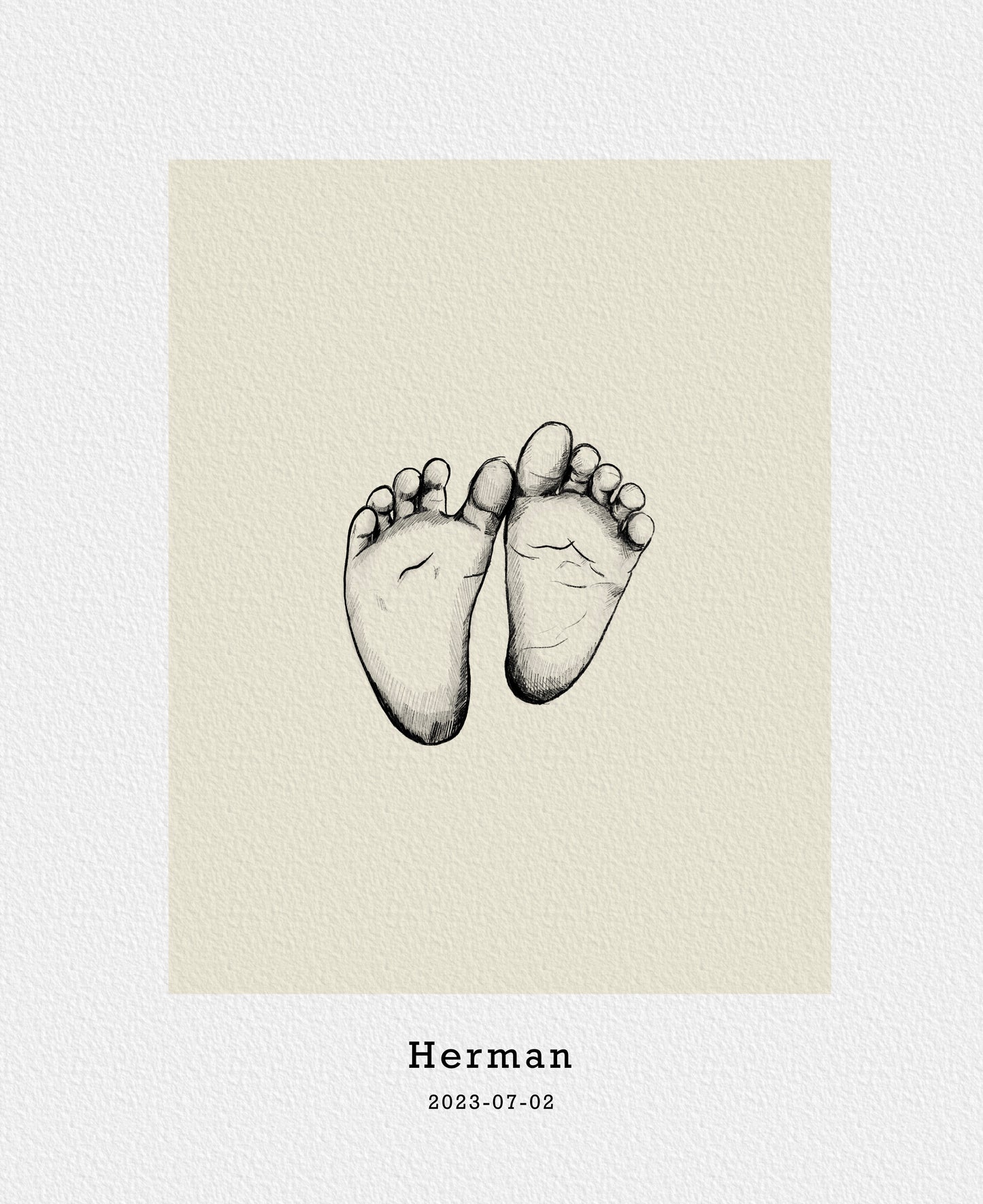 Personalisierte Babyfuß-Zeichnungen