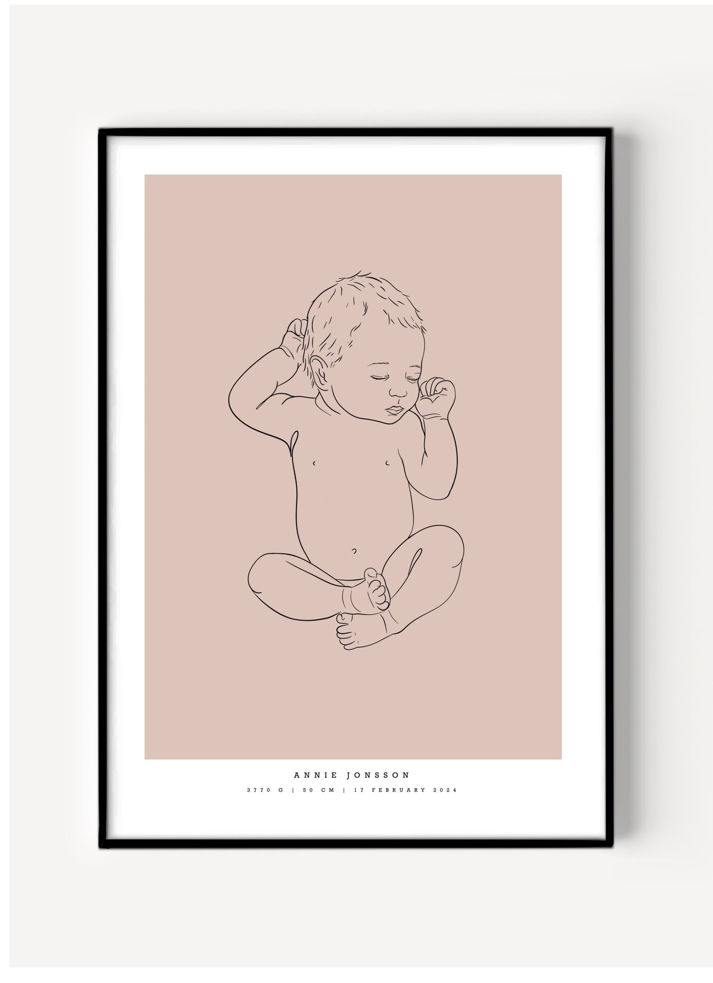 pink birth poster