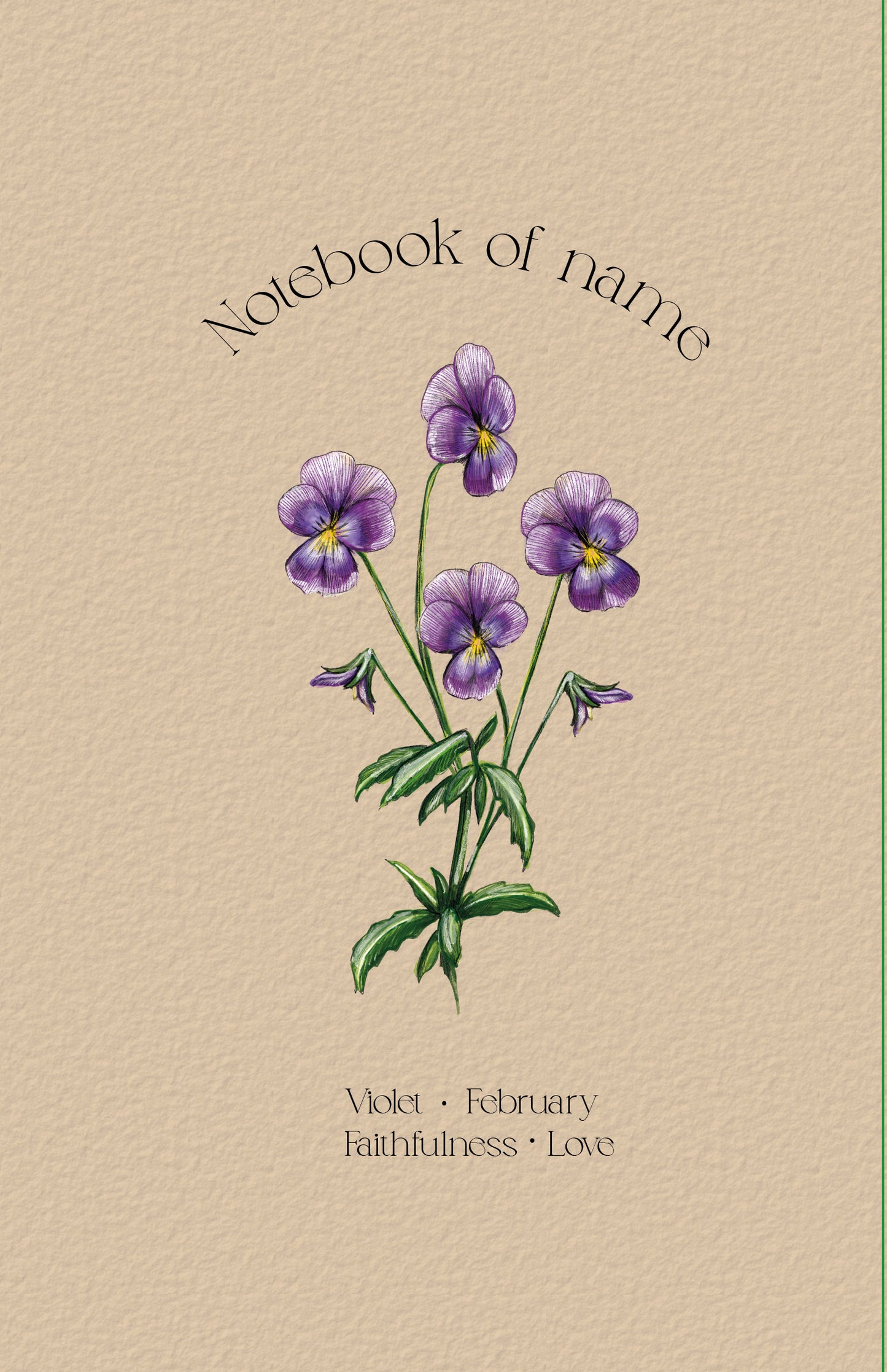 Personalisiertes Notizbuch mit Geburtsblume