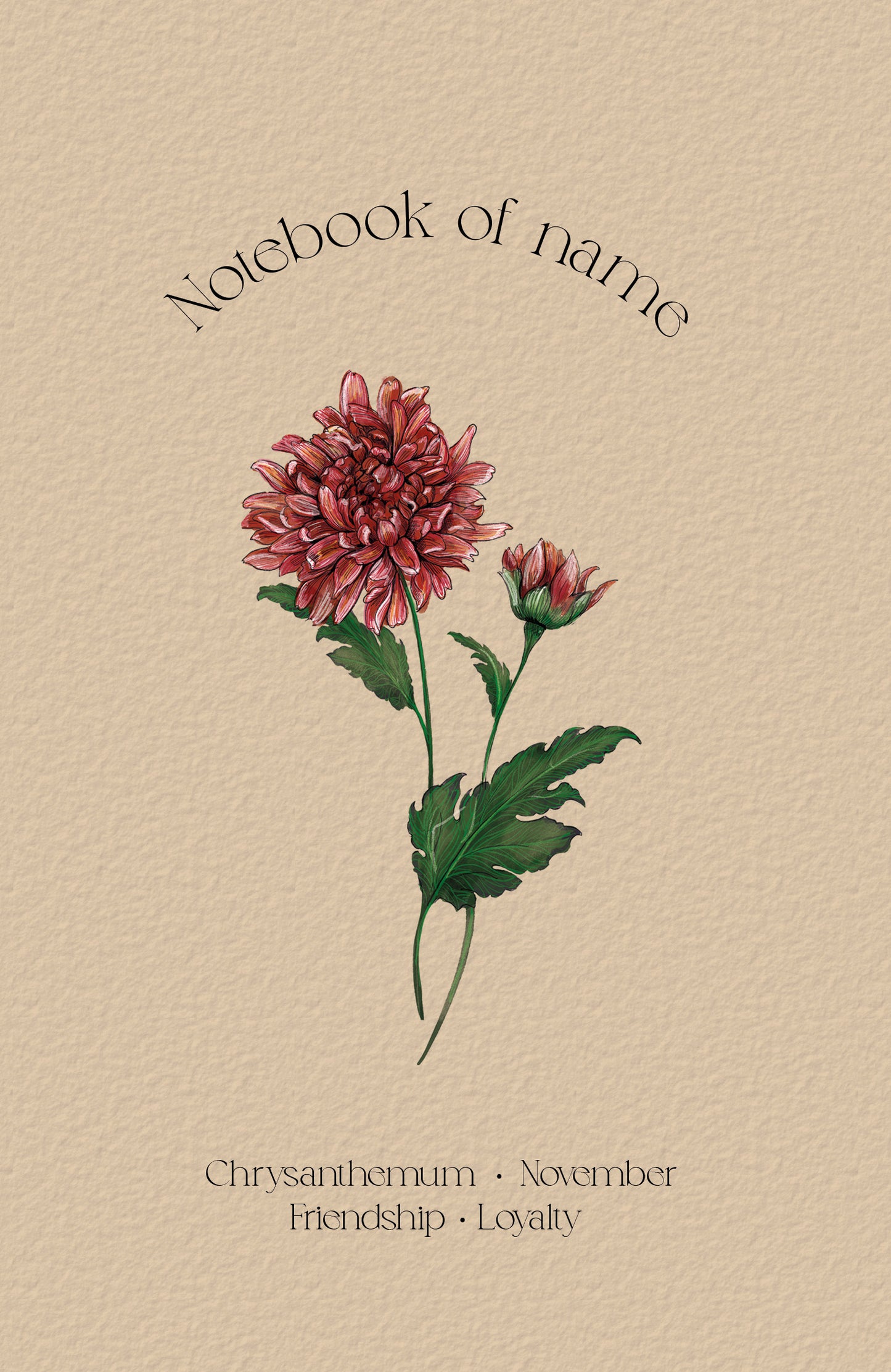 Personalisiertes Notizbuch mit Geburtsblume