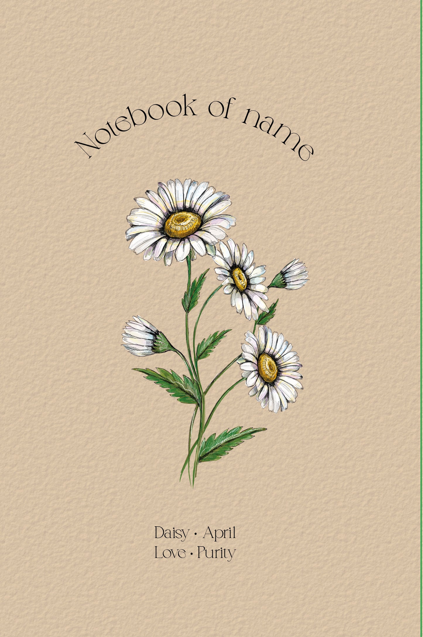 Personalisiertes Notizbuch mit Geburtsblume
