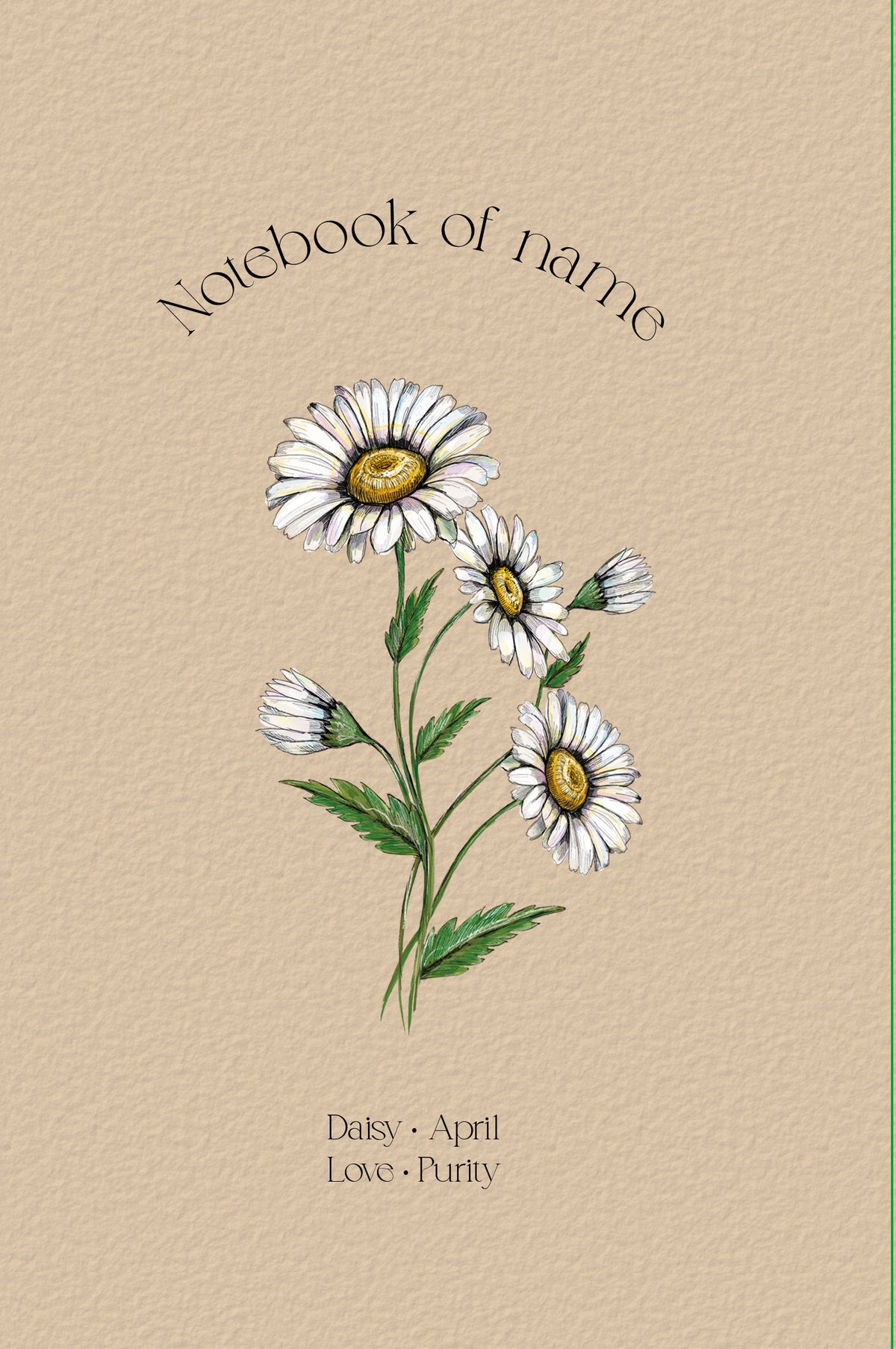 Personalisiertes Notizbuch mit Geburtsblume