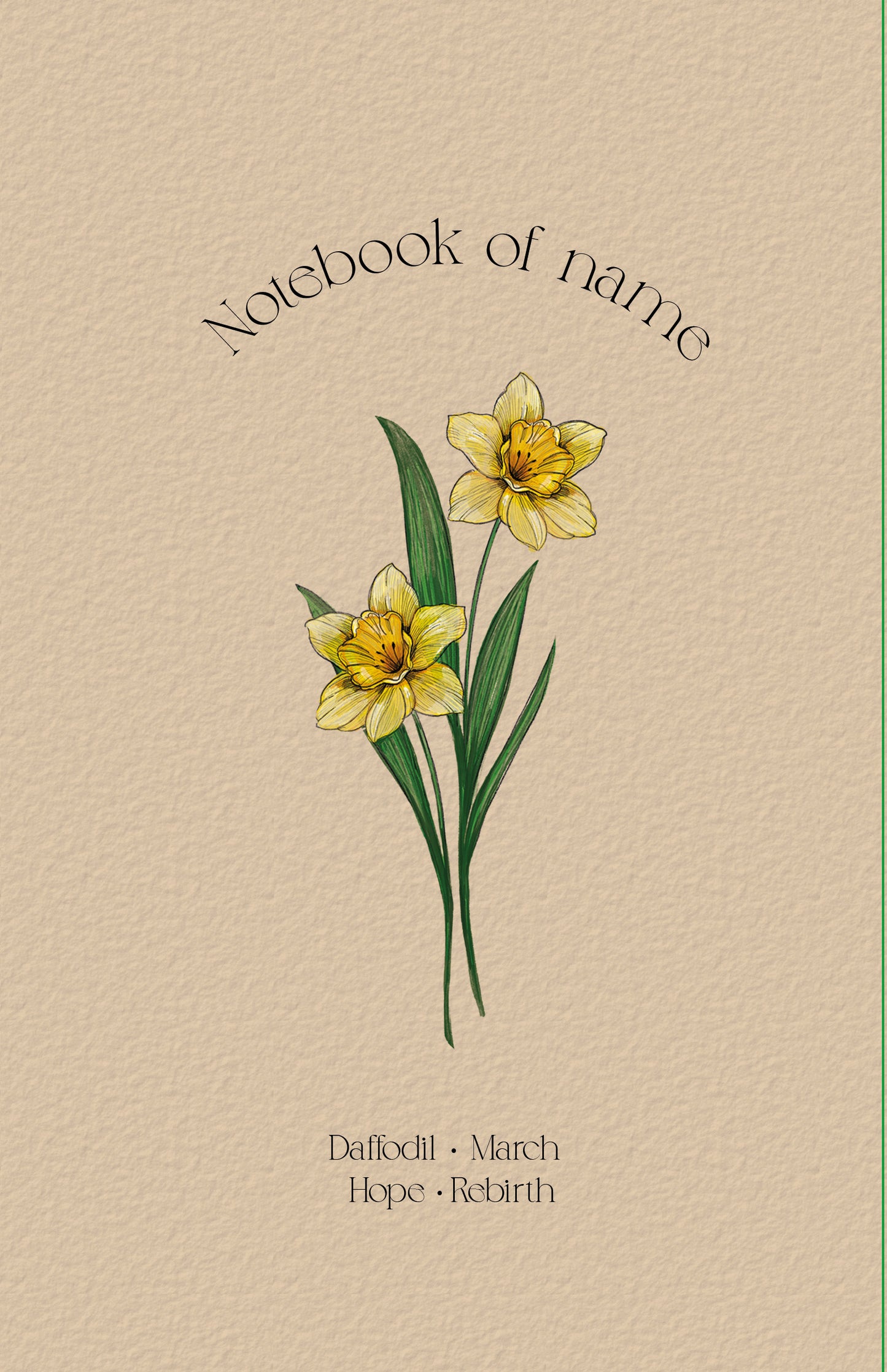 Personalisiertes Notizbuch mit Geburtsblume