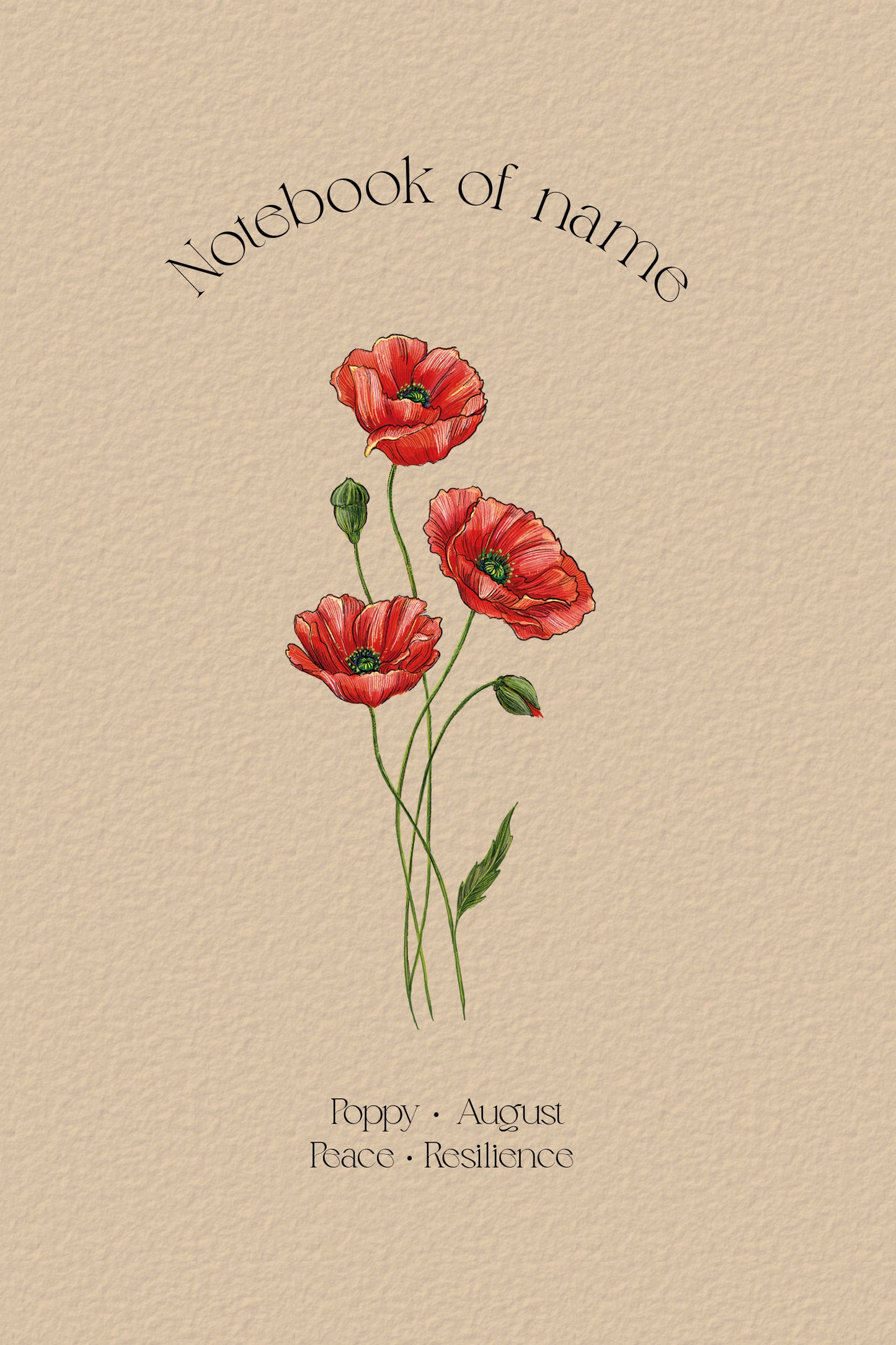 Personalisiertes Notizbuch mit Geburtsblume