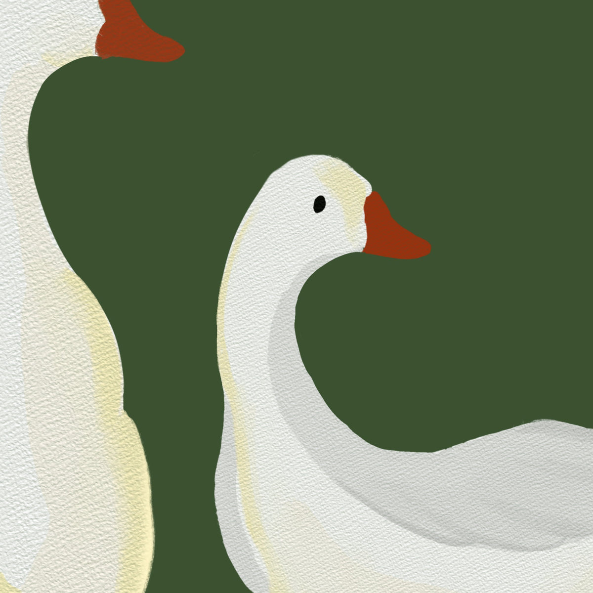 Adorable goose wall art hanging above a crib in a gender-neutral nursery