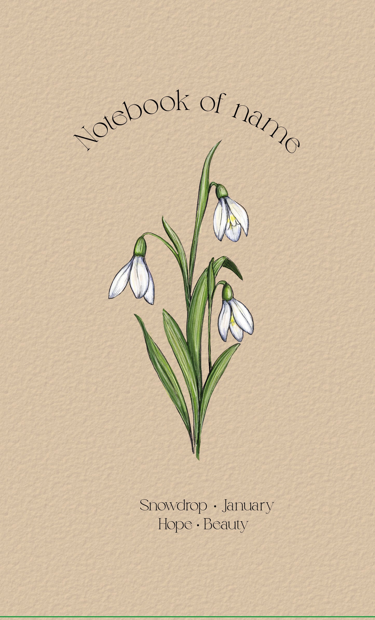 Personalisiertes Notizbuch mit Geburtsblume