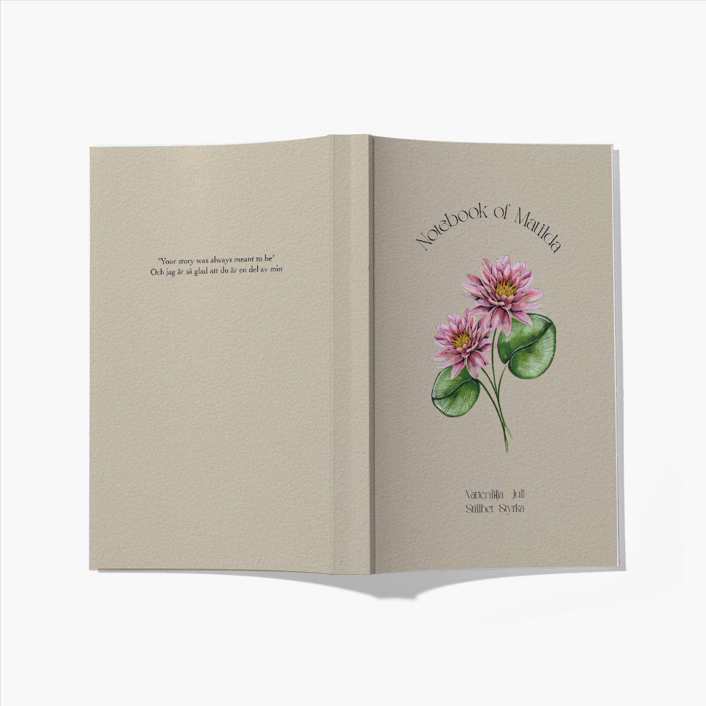 Personalisiertes Notizbuch mit Geburtsblume