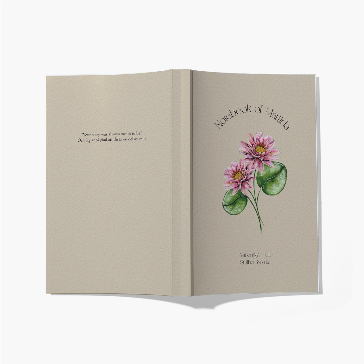 Personalisiertes Notizbuch mit Geburtsblume