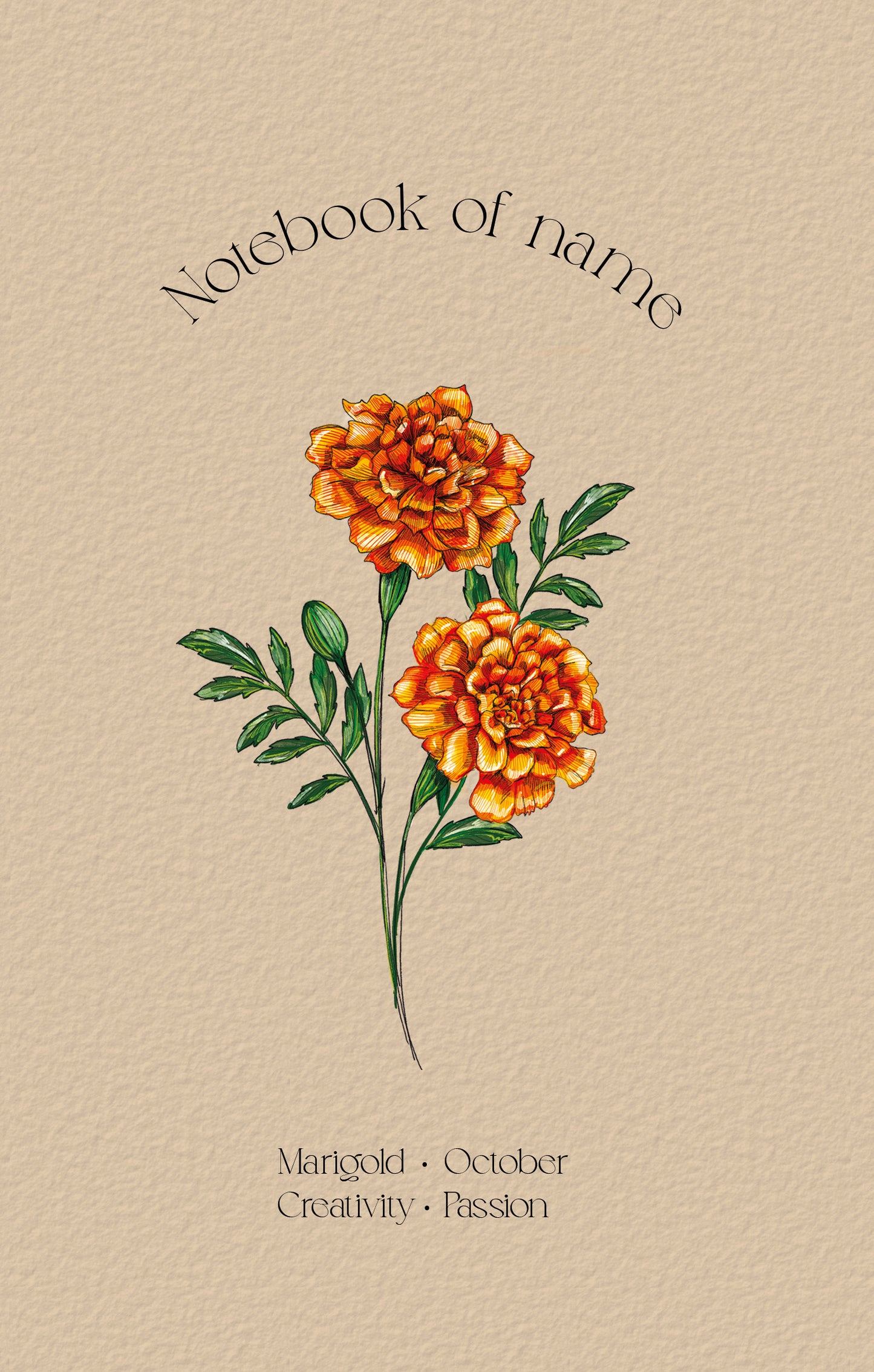 Personalisiertes Notizbuch mit Geburtsblume