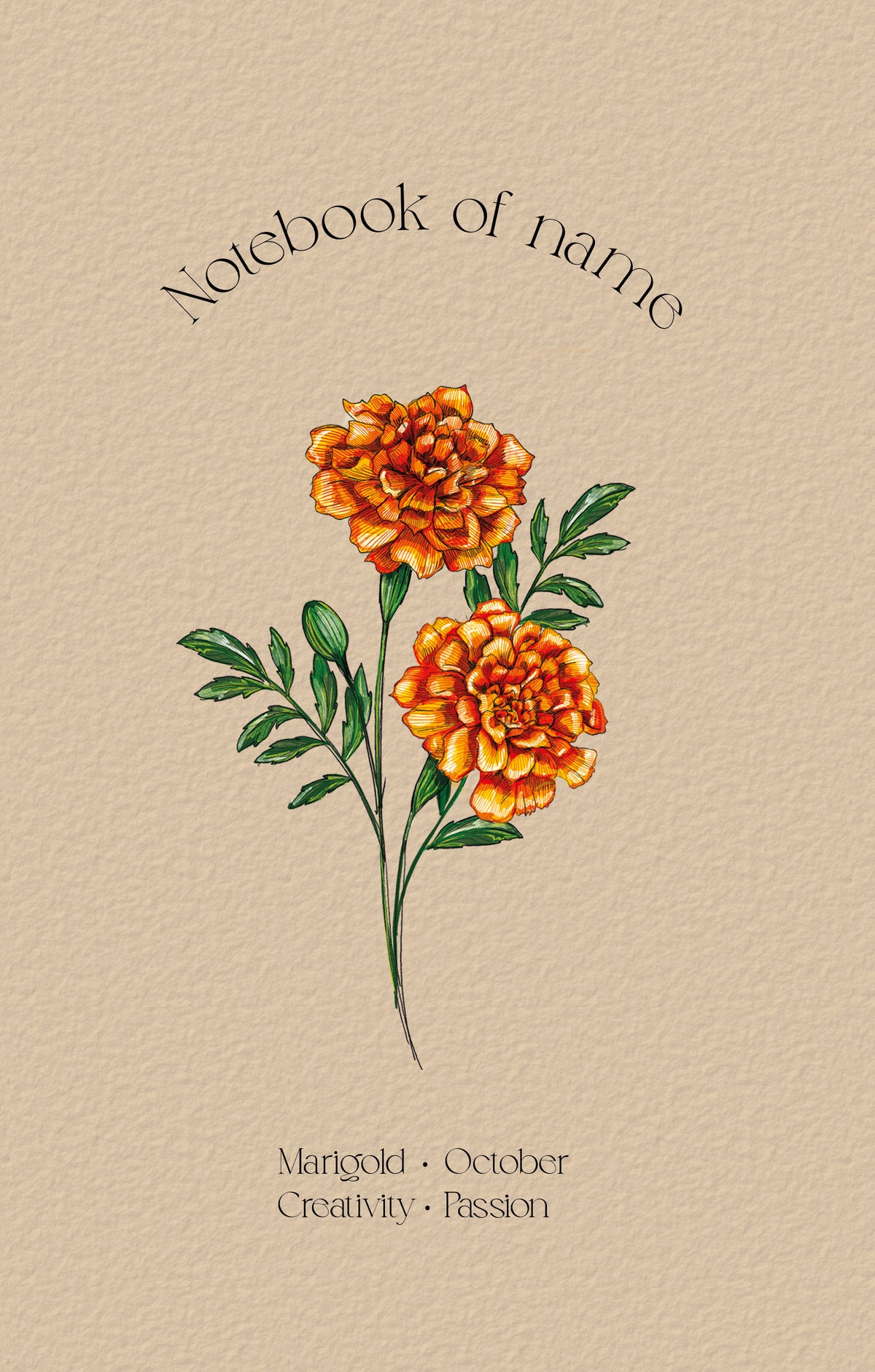Personalisiertes Notizbuch mit Geburtsblume