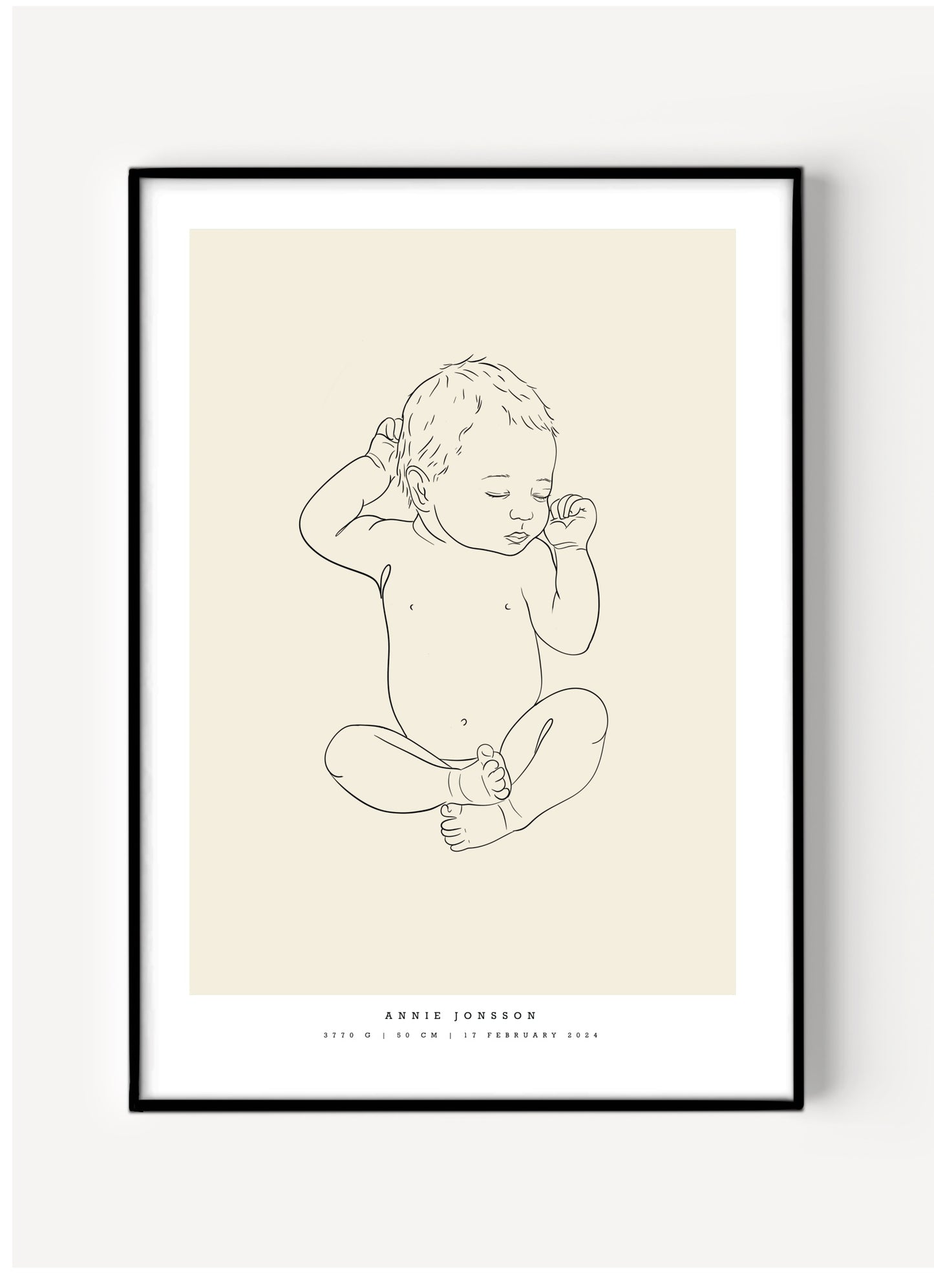 skriv ut själv birth poster