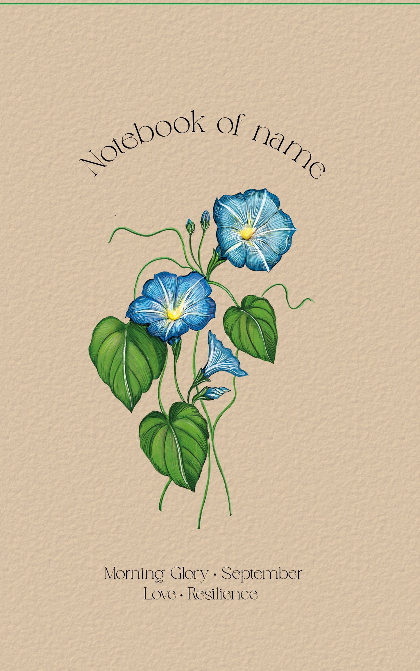 Personalisiertes Notizbuch mit Geburtsblume