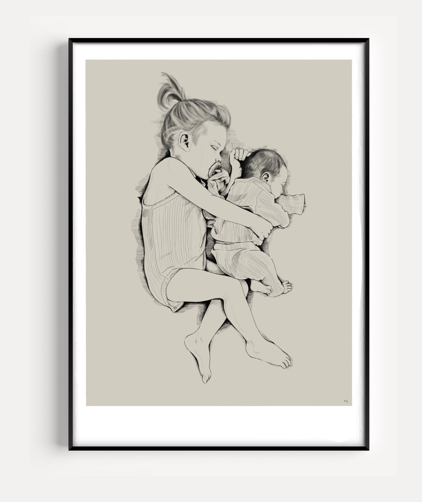 Handgezeichnetes Porträt – Familie & Kinder